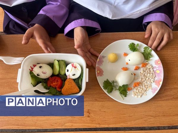برگزاری صبحانه سلامت و روز جهانی تخم مرغ در دبستان فاطمه الزهرا شهرستان شیروان