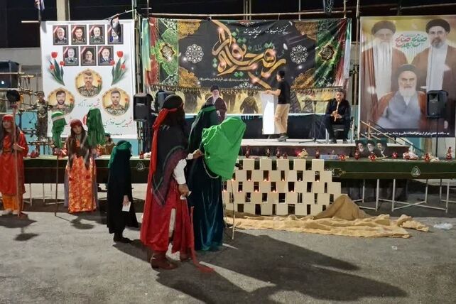 بازسازی مصائب «خرابه شام» در میدان امام حسین (ع) جم