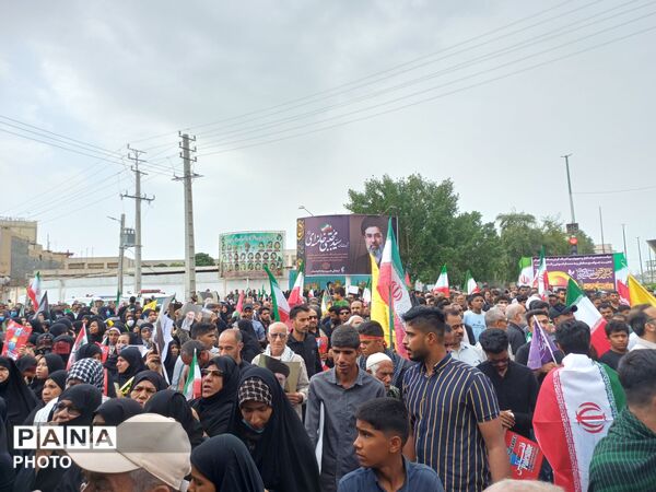 میناب در روز قدس؛ فریاد همبستگی و استکبار ستیزی در شهر مقاومت و ایثار