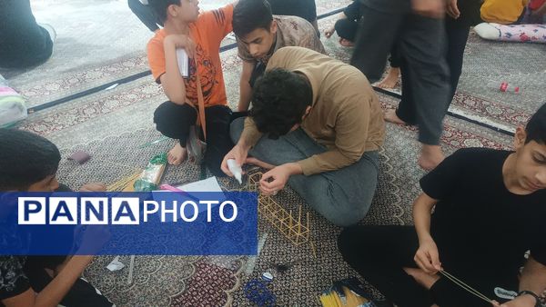 ساخت پل ماکارونی توسط معتکفین اعتکاف دانش آموزی سه روز در بهشت
