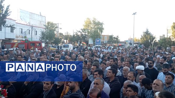 وداع باشکوه مردم قروه با پیکر مطهر شهید ایوب شیری