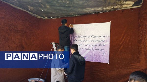 لحظاتی از آماده سازی موکب ها برای مهمانی کیلومتری نیشابور 