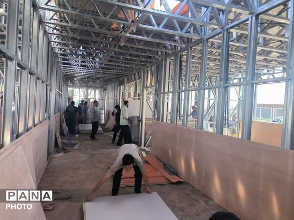 مدرسه شش‌ کلاسه در حال ساخت روستای «قلعه‌نو» کلات به کارگاه بزرگ خدمت تبدیل شد