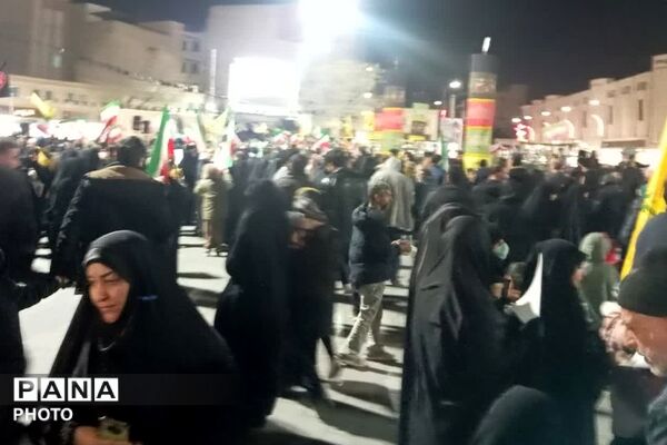 وداع با پیکر شهدا و تجمع ضد صهیونیسمی در شهرری