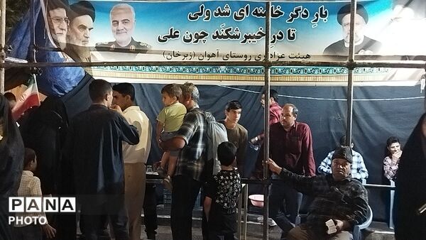 موکب شهدای روستای آهوان در نود و نهمین شب از اجتماعات مردمی 
