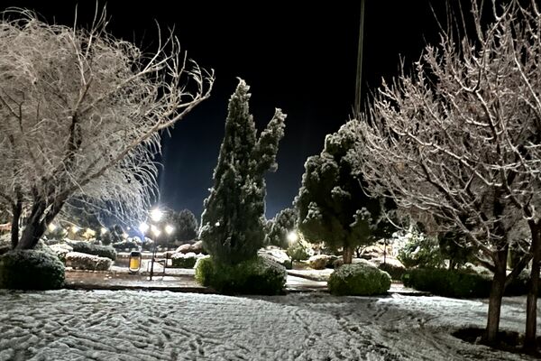 شب زیبای برفی در آباده