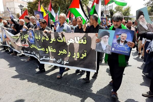 راهپیمایی مردم ولایتمدار ورامین در محکومیت ترور  شهید اسماعیل هنیه