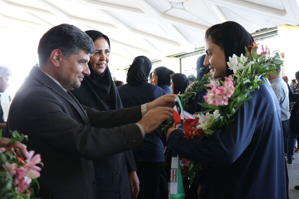 مراسم استقبال از تیم ملی فوتبال بانوان ایران در مشهد 