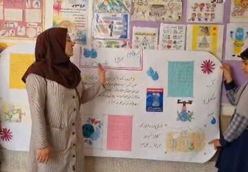 اجرای برنامه‌های متنوع فرهنگی با موضوع کاهش مصرف آب در دبستان محجوب