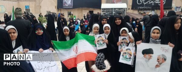 حضور هیئت دختران حاج قاسم دهنو در مراسم روز قدس خلیل آباد 
