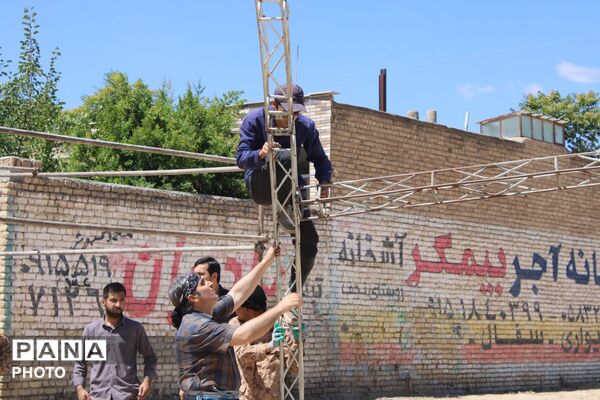 آماده‌سازی موکب «یاران خراسانی» در مهمانک برای استقبال از زائران رهبر شهید