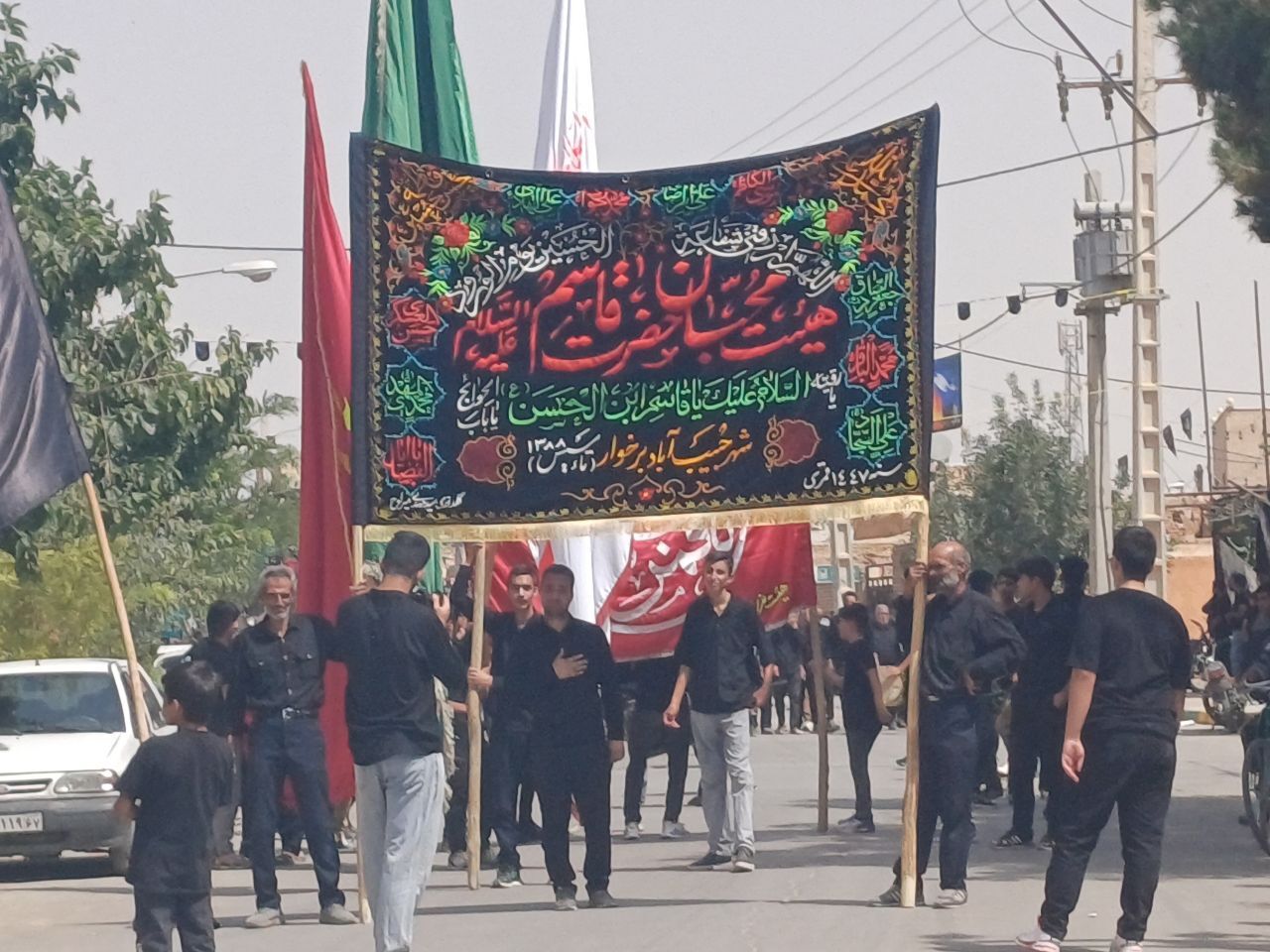 قافله عزاداری تاسوعای حسینی در شهر حبیب آباد