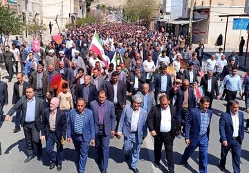 راهپیمایی باشکوه روز قدس در پلدختر؛ نمایش وحدت و حمایت از فلسطین