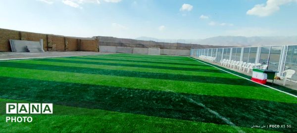 افتتاح آموزشگاه چهارکلاسه روستای احمد آباد در بخش هزار مسجد و زمین چمن مصنوعی شهدای روستای قلعه نو