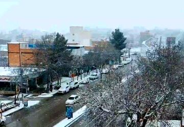 بارش برف در  شهر آشخانه