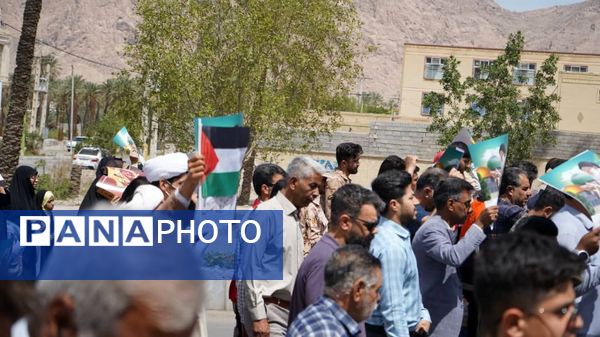 حضور پرشور مردم حاجی‌آباد در راهپیمایی روز قدس