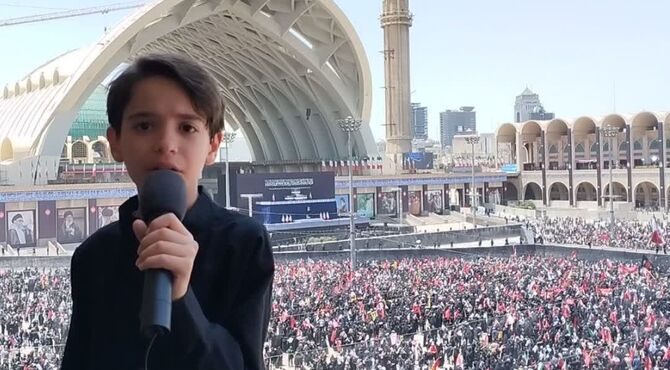 رجزخوانی نوجوان دهه نودی دلتنگ امام شهید، برای دشمنان 