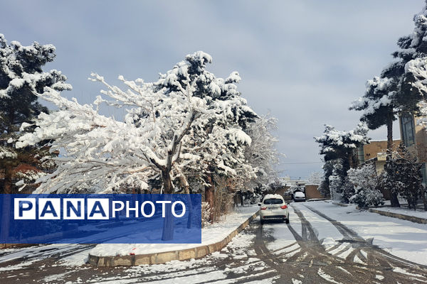 بارش برف شهرستان اقلید را سفید پوش کرد