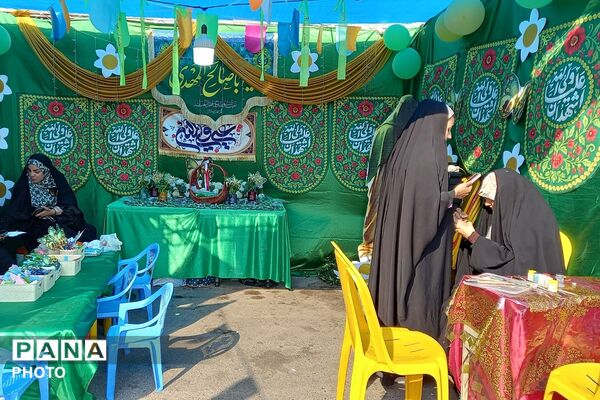 برپایی غرفه های مهدویت، فرهنگی هنری، بهداشت - سلامت، ورزشی و بسیج فرهنگیان در چهاردانگه