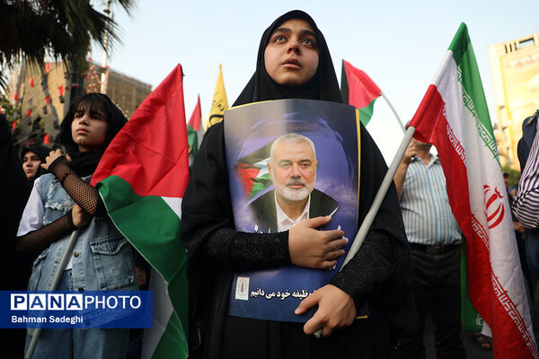 تجمع مردم تهران در محکومیت ترور «اسماعیل هنیه»