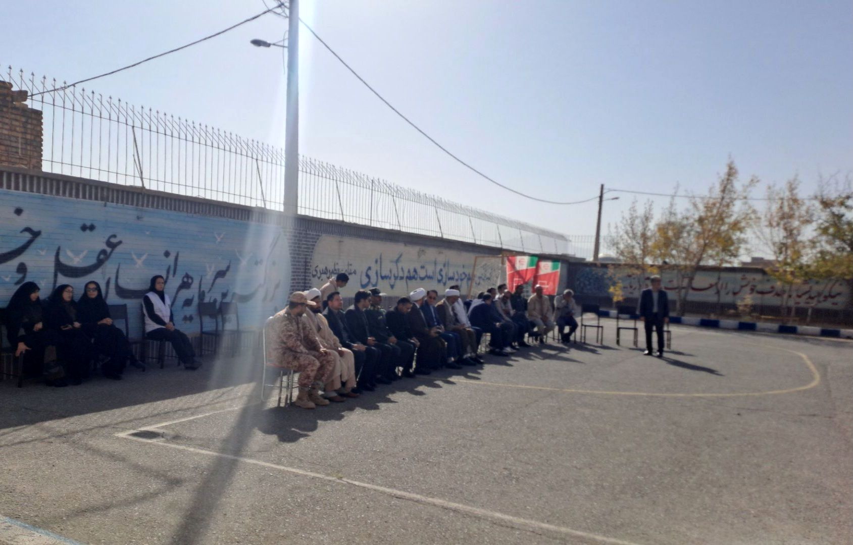 آیین نواختن زنگ پدافند غیرعامل در زاوه