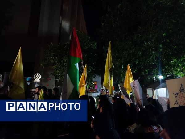 تجمع دانشجویان دانشگاه علوم پزشکی شیراز در محکومیت جنایت رژیم صهیونیستی