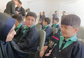 آیین افتتاح مدرسه شهید حسن‌ قربانی روستای بیدهند قم
