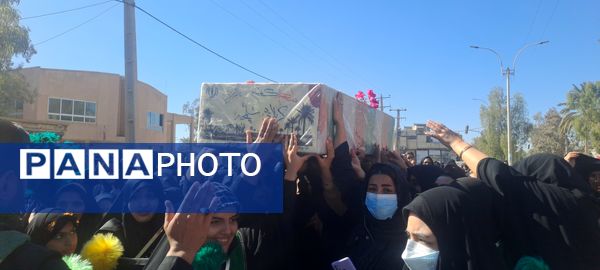 تشییع پیکر مطهر شهید گمنام در شهرستان دارالصابرین بم 