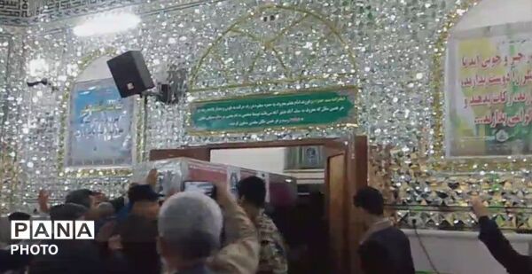 مراسم وداع با شهید علی‌اکبر خوافی در شهرستان میان‌جلگه