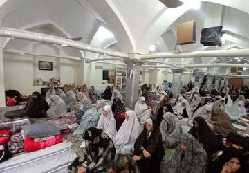  مراسم اعتکاف دانش آموزی در مسجد حجتیه فلاورجان 