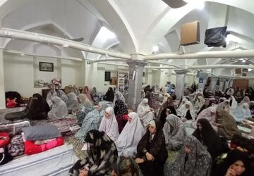  مراسم اعتکاف دانش آموزی در مسجد حجتیه فلاورجان 