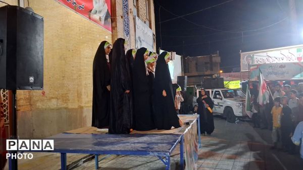 حضور دانش‌آموزان دبستان استقلال در تجمعات شبانه حاجی‌آباد