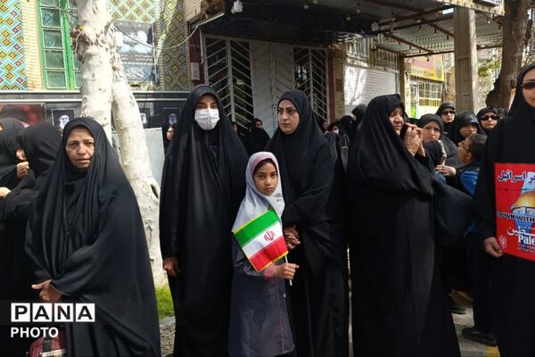 حضور دختران استهبانی به یاد دختران میناب در روز قدس