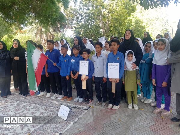تبلور فرهنگ سلامت در فعالیت صبحگاهی دانش‌آموزان و مربیان مینابی