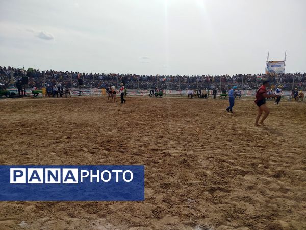 رقابت پهلوانان کشتی با چوخه در گود امام مرشد فاروج - میراثی ۴۰۰ ساله