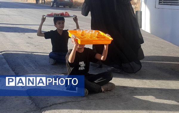  کاروان زائرین پیاده دانش‌آموزی در نیشابور