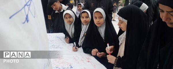 حضور هیئت دختران حاج قاسم دهنو در مراسم روز قدس خلیل آباد 