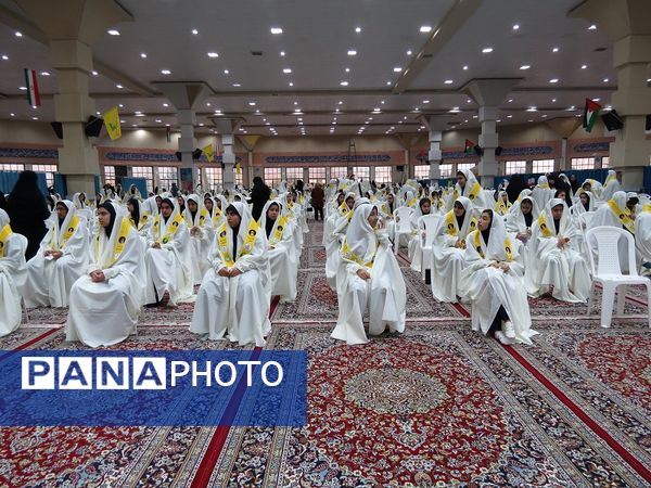 تمرین آمادگی گروه پیشتازان برای اجرا در اجلاسیه سراسری نماز