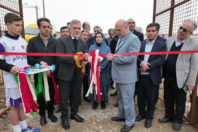 آیین افتتاحیه زمین ورزشی چمن مصنوعی اورین
