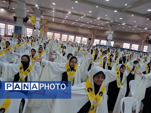 تمرین آمادگی گروه پیشتازان برای اجرا در اجلاسیه سراسری نماز