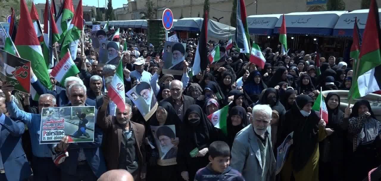 فریاد خشم مردم روزه‌دار شیراز بر سر اسرائیل