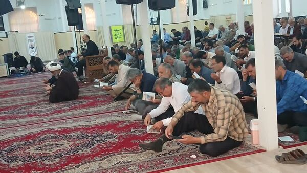 مراسم قرائت پر فیض دعای امام حسین (ع) در روز عرفه در حسینیه مرکزی آباده