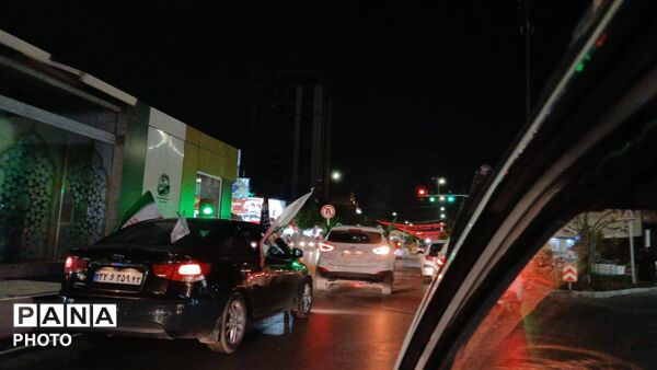 رژه خودرویی در خیابان آیت الله شیرازی مشهد 
