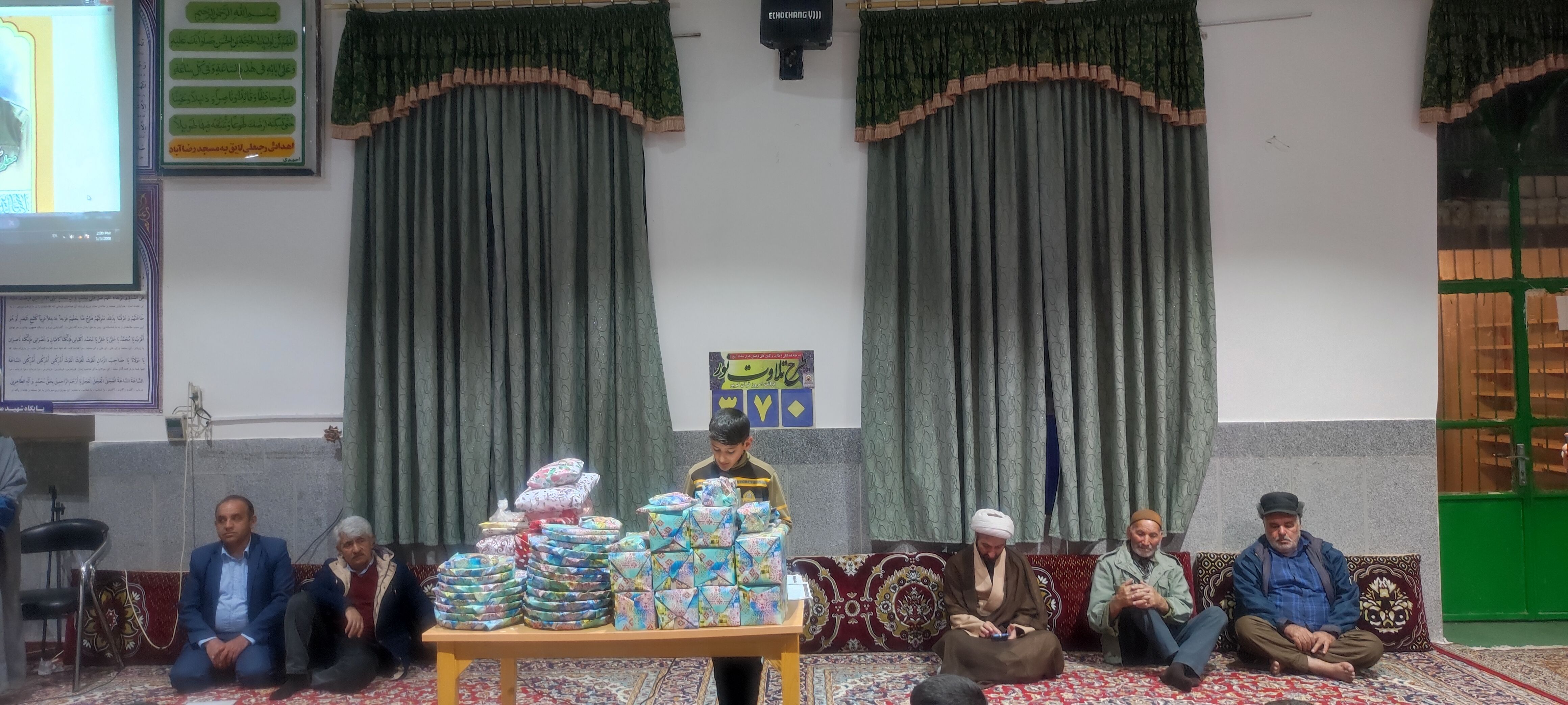 حضور ۷٠ دانش‌آموز  معتکف در مسجد امام رضا(ع)، رضا آباد شرقی شیروان
