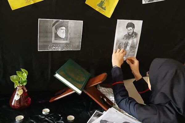 مراسم سوگواری و گرامیداشت رهبر حزب الله لبنان در مدارس ناحیه یک شهرری