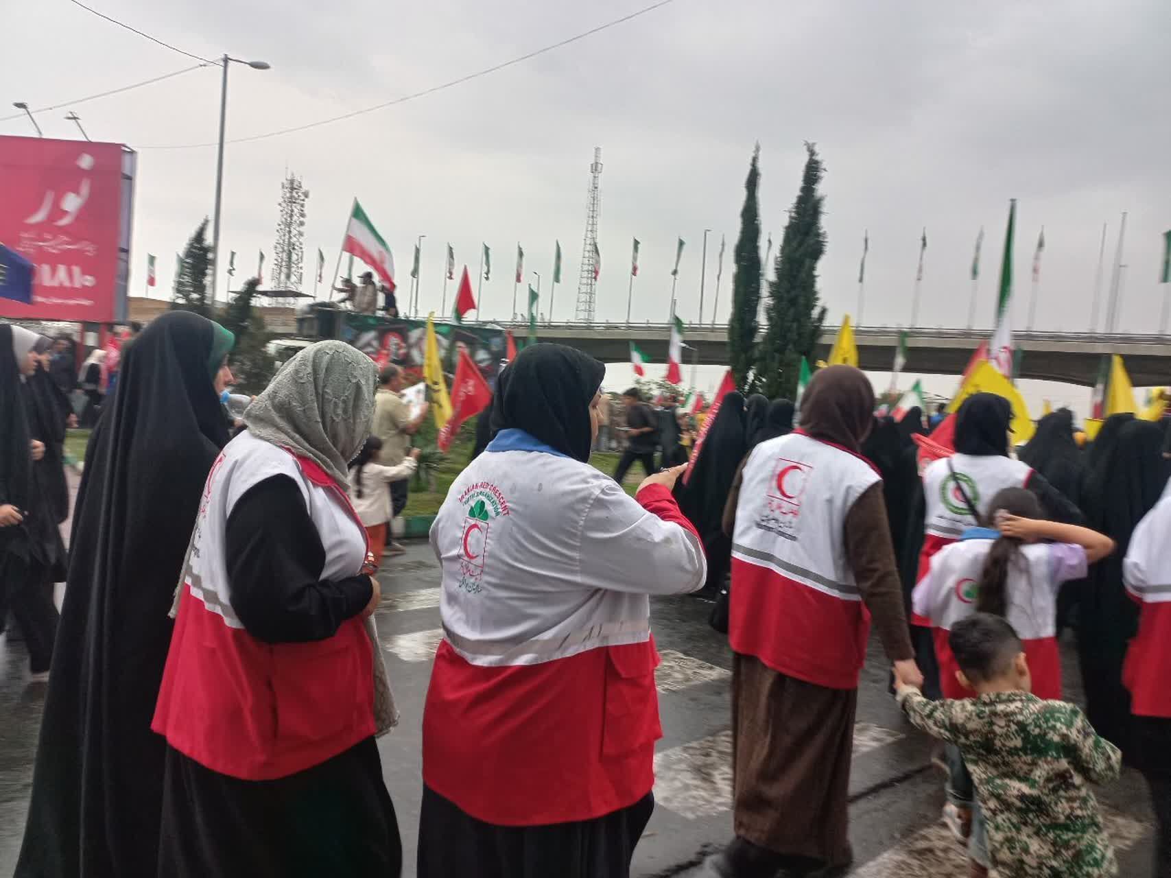 خدمت‌رسانی جمعیت هلال‌احمر کرج در اجتماع بزرگ «جان‌فدایان» 