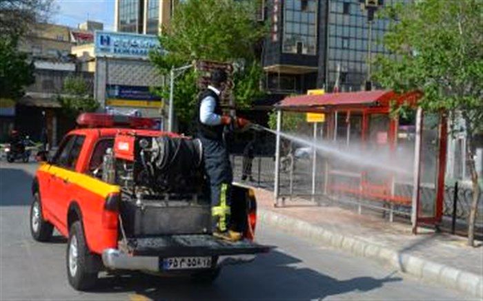 ضد عفونی ایستگاه های اتوبوس شهری