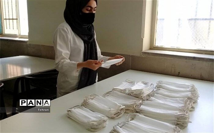 تولید ماسک در هنرستان عروه الوثقی منطقه ۱۱