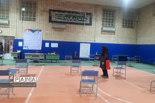پاکسازی و گندزدایی فضای های آموزشی شهرستان هفتکل جهت جلوگیری از شیوع کرونا