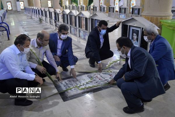 تجدید پیمان معاون جدید پرورشی و فرهنگی اداره‌کل آموزش و پرورش استان بوشهر با شهدا